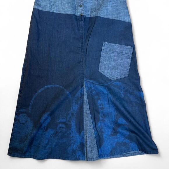 Y2K COP. COPINE PARIS GRAPHIC DENIM MID SKIRT SIZE SMALL. - Picture 3 of 7